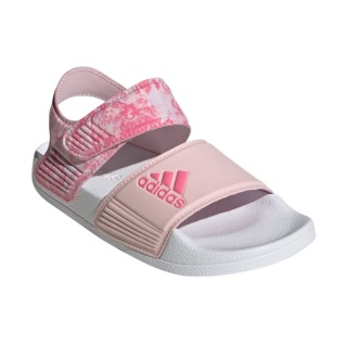 adidas Adilette Sandale (Klettverschluss) pink/weiss Mädchen