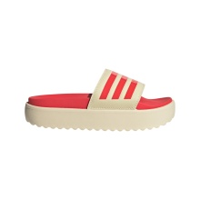 adidas Badeschuhe Adilette Platform beige/rot Damen - 1 Paar