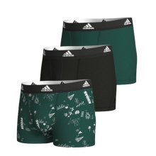 adidas Unterwäsche Boxershorts Trunk Cotton grün/weiss - 3 Stück