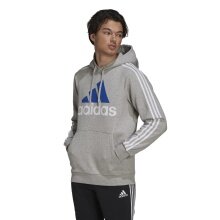 adidas Kapuzenpullover Essentials Hoodie 3-Streifen Logo grau/weiss Herren