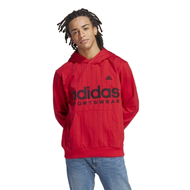 adidas Kapuzenpullover Pinstripe Fleece Hoodie (Baumwollmix) rot Herren