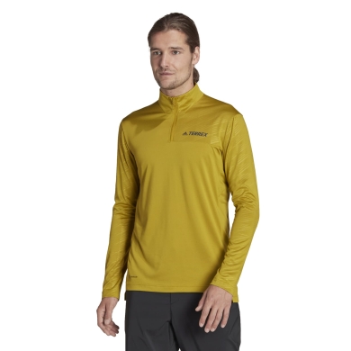 adidas Langarmshirt Terrex Multi Half-Zip (feuchtigkeitsabsorbierend, rec.-Polyester) gelb Herren