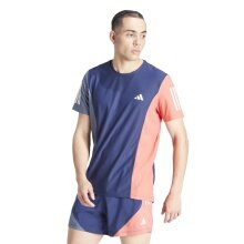 adidas Lauf-Tshirt Own The Run Colorblock (feuchtigkeitsabsorbierend, atmungsaktiv) blau/orange Herren