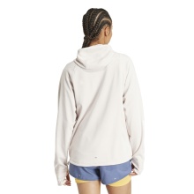 adidas Laufpullover Own The Run 3-Streifen Hoodie (regular geschnitten) beige Damen