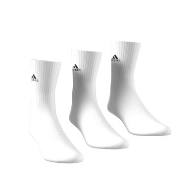 adidas Sportsocken Crew Cushioned (Fußgewölbeunterstützung, durchgehend gepolstert) weiss/schwarz - 3 Paar