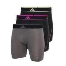 adidas Unterwäsche Boxershorts Brief Active Micro Flex Eco mehrfarbig schwarz/grau Herren - 3 Stück