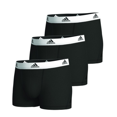 adidas Unterwäsche Boxershorts Trunk Cotton schwarz/weiss - 3 Stück