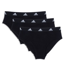 adidas Unterwäsche Slip Bikini (95% Baumwolle) schwarz Damen - 3 Stück