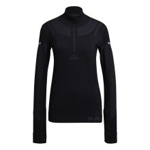 adidas Lauf-Langarmshirt Primeknit Midlayer (Half-Zip) schwarz Damen