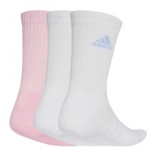 adidas Sportsocken Crew Cushioned (Fußgewölbeunterstützung, durchgehend gepolstert) pink/weiss - 3 Paar