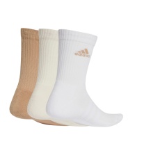 adidas Sportsocken Crew Cushioned (Fußgewölbeunterstützung, durchgehend gepolstert) beige/braun/weiss - 3 Paar