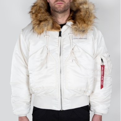 Alpha Industries Fliegerjacke 45P Hooded Custom weiss Herren