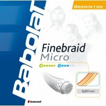 Besaitung mit Badmintonsaite Babolat Finebraid Micro weiss