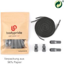 bodypride Schnürsenkel Flat/flach modisch anthrazitgrau 120cm - 1 Paar