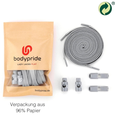 bodypride Schnürsenkel Flat/flach modisch hellgrau 120cm - 1 Paar