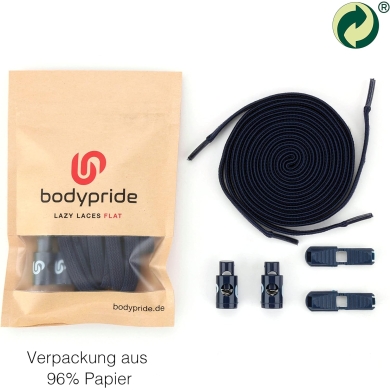 bodypride Schnürsenkel Flat/flach modisch dunkelblau 120cm - 1 Paar