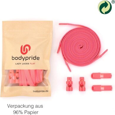 bodypride Schnürsenkel Flat/flach modisch rosa 120cm - 1 Paar