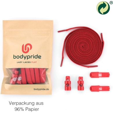 bodypride Schnürsenkel Flat/flach modisch rot 120cm - 1 Paar