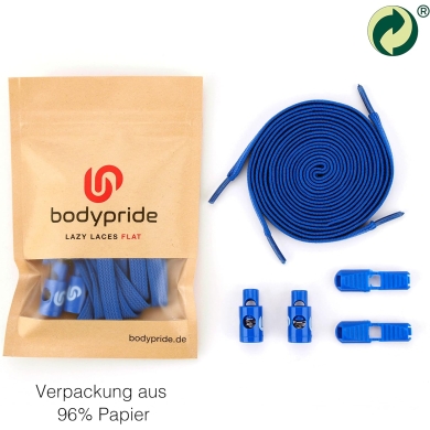 bodypride Schnürsenkel Flat/flach modisch royalblau 120cm - 1 Paar