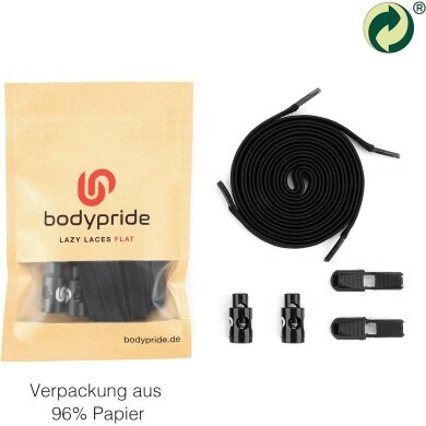 bodypride Schnürsenkel Flat/flach modisch schwarz 120cm - 1 Paar