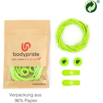 bodypride Schnürsenkel Rund/reflektierend neongelb 120cm - 1 Paar