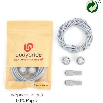 bodypride Schnürsenkel Rund/reflektierend grau 120cm - 1 Paar