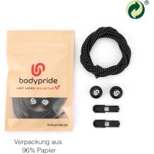 bodypride Schnürsenkel Rund/reflektierend schwarz 120cm - 1 Paar