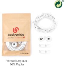 bodypride Schnürsenkel Rund/reflektierend weiss 120cm - 1 Paar