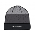 Champion Mütze (Beanie) Legacy Knit horizontal geschreift mit Schriftzug schwarz Kinder 1er