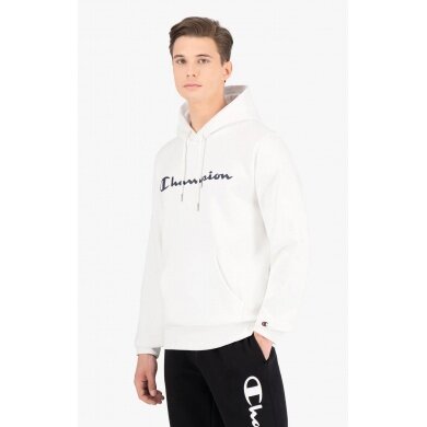 Champion Kapuzenpullover Hoodie Logo Print (gefüttert) weiss Herren