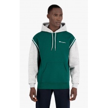 Champion Kapuzenpullover (Baumwoll-Hoodie) kontrastfarben mit kleinem Logo 2021 grün Herren