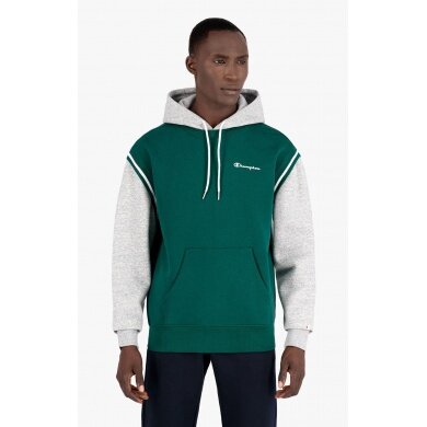 Champion Kapuzenpullover (Baumwoll-Hoodie) kontrastfarben mit kleinem Logo 2021 grün Herren