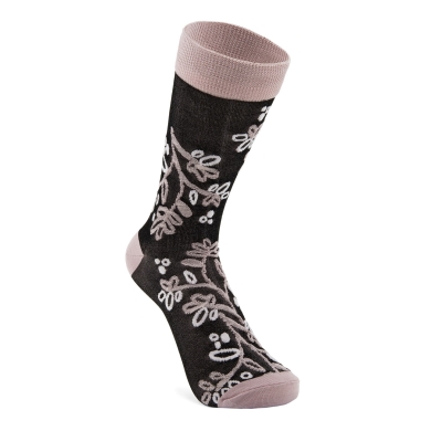 ECCO Tagessocke Crew Classic Floral (mix aus Viskose und Polyamidfasern) schwarz/rose Damen - 1 Paar