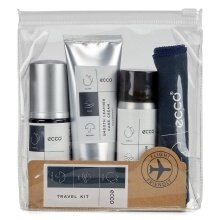 ECCO Schuhpflege Reiseset (1x Schuhshampoo, 75ml Schuhpflege, 50ml Mini Regen-Fleckenschutz und Mikrofasertuch)