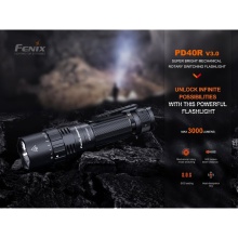 Fenix Taschenlampe PD40R V3.0 LED 3.000 Lumen (wiederaufladbar, max. Reichweite 500 Meter) schwarz