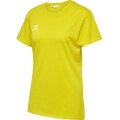 hummel Sport/Freizeit-Shirt hmlGO 2.0 (Bio-Baumwolle, klassisch Design) Kurzarm gelb Damen