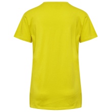 hummel Sport/Freizeit-Shirt hmlGO 2.0 (Bio-Baumwolle, klassisch Design) Kurzarm gelb Damen