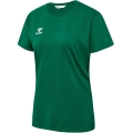 hummel Sport/Freizeit-Shirt hmlGO 2.0 (Bio-Baumwolle, klassisch Design) Kurzarm dunkelgrün Damen