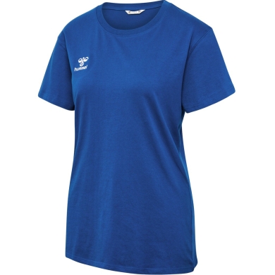 hummel Sport/Freizeit-Shirt hmlGO 2.0 (Bio-Baumwolle, klassisch Design) Kurzarm dunkelblau Damen