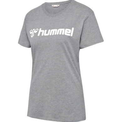 hummel Sport/Freizeit-Shirt hmlGO 2.0 Logo (Bio-Baumwolle) Kurzarm grau Damen