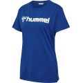 hummel Sport/Freizeit-Shirt hmlGO 2.0 Logo (Bio-Baumwolle) Kurzarm dunkelblau Damen