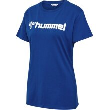 hummel Sport/Freizeit-Shirt hmlGO 2.0 Logo (Bio-Baumwolle) Kurzarm dunkelblau Damen