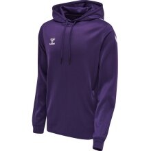 hummel Sport-Kapuzenpullover hmlCORE XK Poly Sweat Hoodie (Polyester-Sweatstoff) mit Kapuze violett/weiss Herren