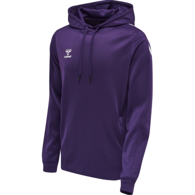 hummel Sport-Kapuzenpullover hmlCORE XK Poly Sweat Hoodie (Polyester-Sweatstoff) mit Kapuze violett/weiss Herren