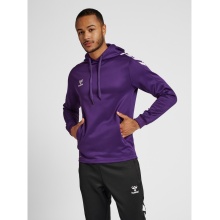 hummel Sport-Kapuzenpullover hmlCORE XK Poly Sweat Hoodie (Polyester-Sweatstoff) mit Kapuze violett/weiss Herren