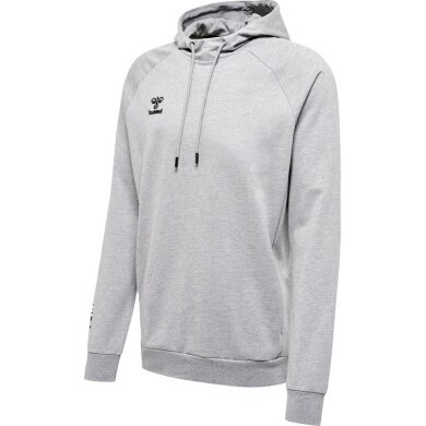 hummel Kapuzenpullover hmlMOVE Grid Cotton Hoodie (Baumwolle) mit Kapuze grau Herren