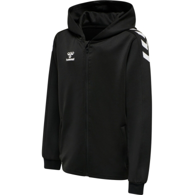 hummel Sport-Kapuzenjacke hmlCORE XK Poly Zip Hood Sweat (Polyester-Sweatstoff) mit Kapuze schwarz Kinder