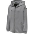 hummel Sport-Kapuzenjacke hmlCORE XK Poly Zip Hood Sweat (Polyester-Sweatstoff) mit Kapuze grau Kinder