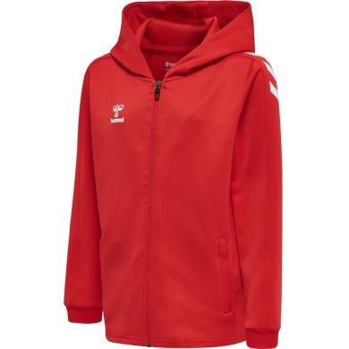 hummel Sport-Kapuzenjacke hmlCORE XK Poly Zip Hood Sweat (Polyester-Sweatstoff) mit Kapuze rot Kinder