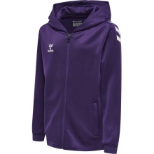 hummel Sport-Kapuzenjacke hmlCORE XK Poly Zip Hood Sweat (Polyester-Sweatstoff) mit Kapuze violett/weiss Kinder